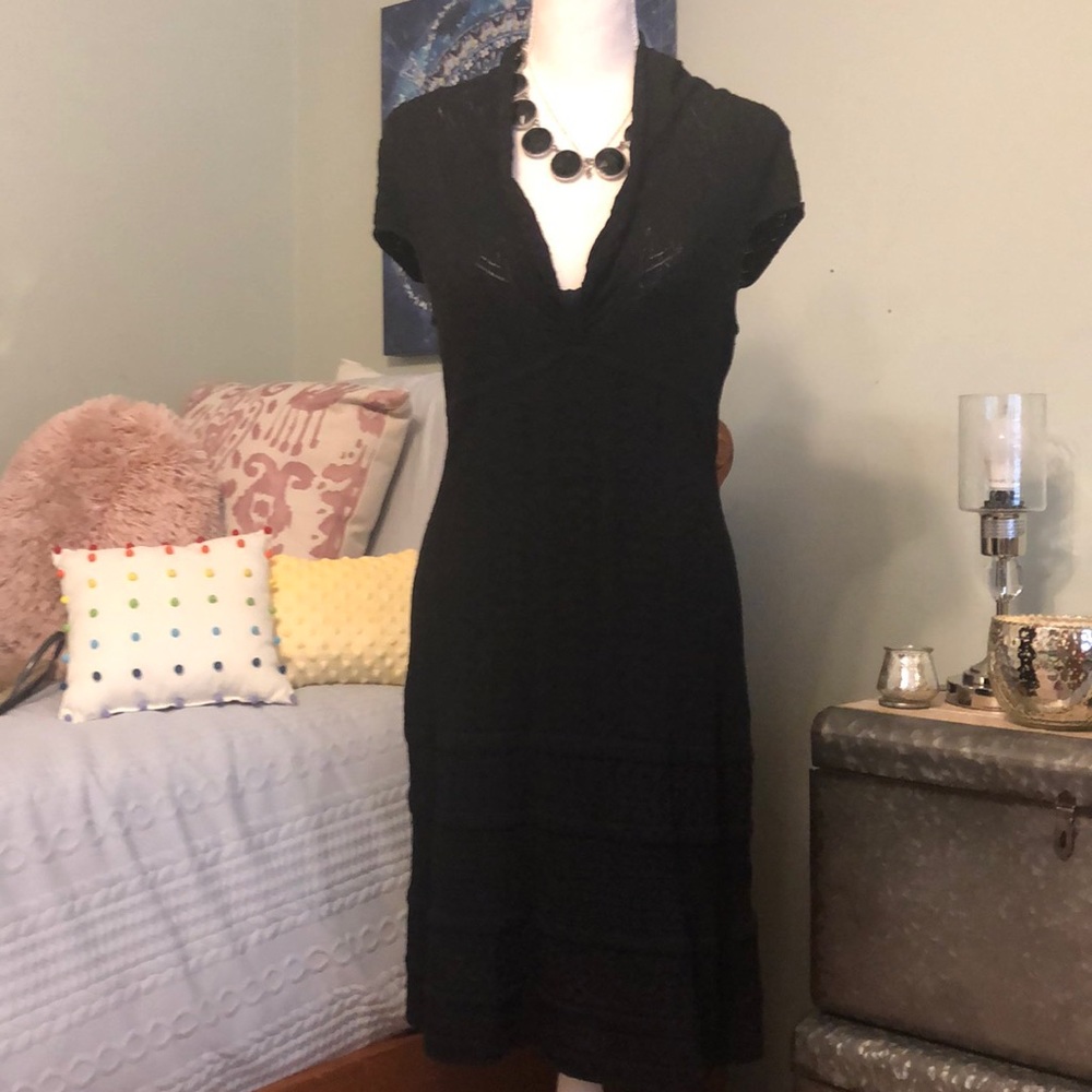 Catherine Malandrino Noir Pointelle Dress